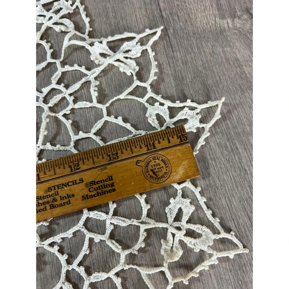 Lot of 5 delicate crochet lace doilies unstarched off white Vintage